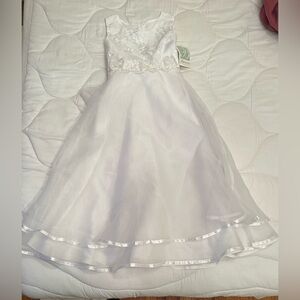 Bonnie Jean White Flower Girl Dress